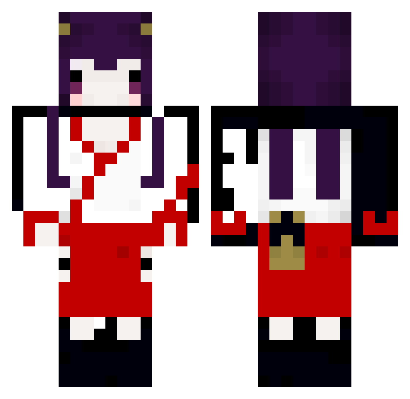 BoGum Minecraft skin, front and back view