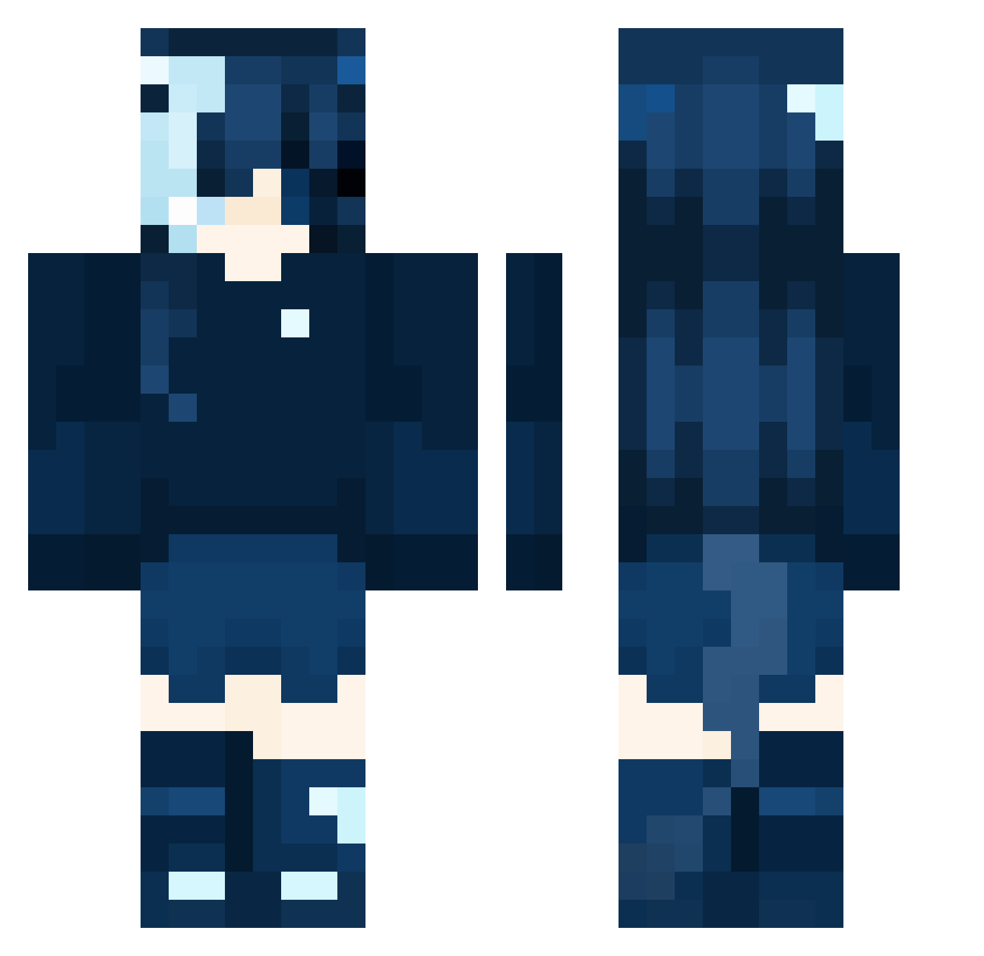 RubySpeed Minecraft skin, front and back view