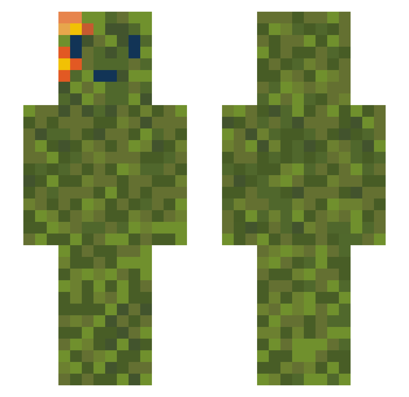 Spher1cal_Cow Minecraft skin, front and back view