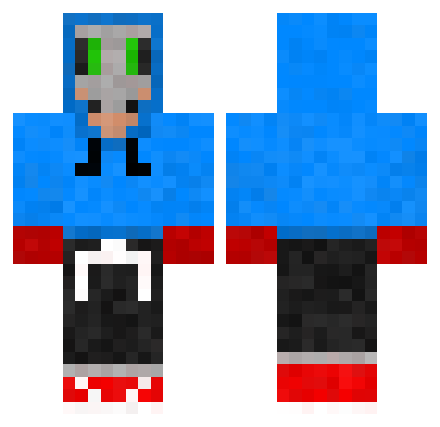 BUNNYF1UFFxxl Minecraft skin, front and back view