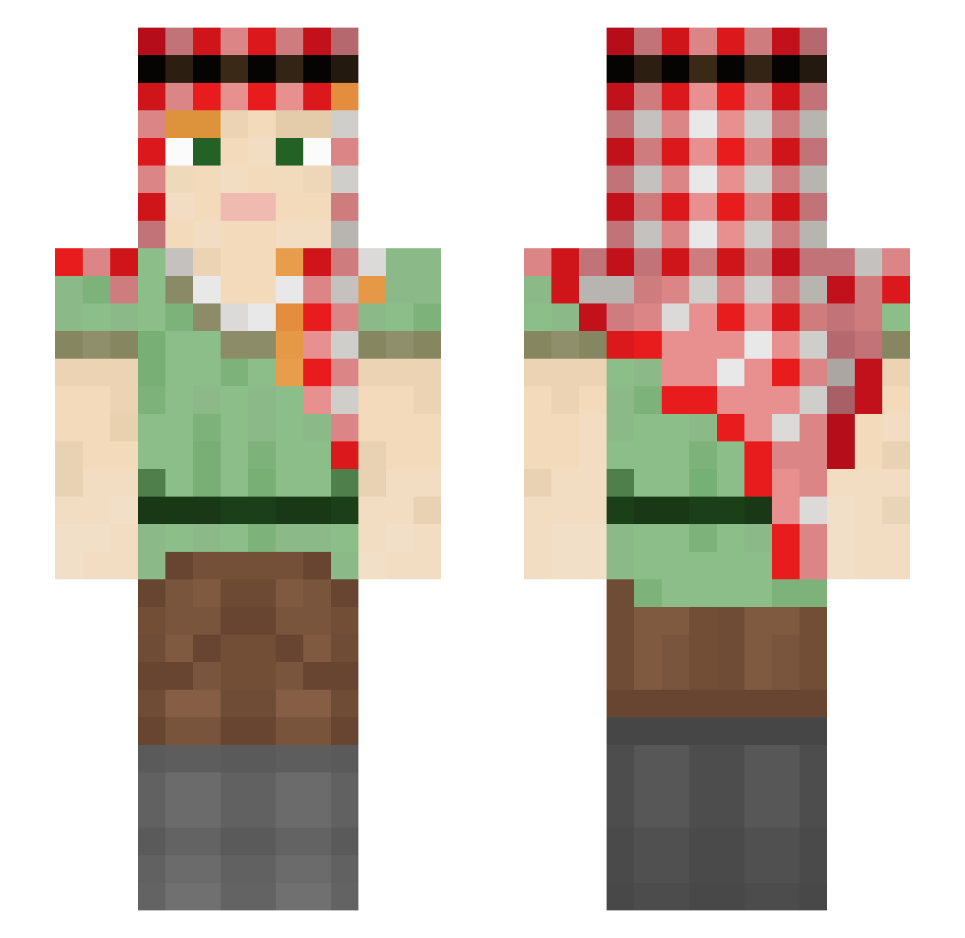 homophobicPOTTEH Minecraft skin, front and back view