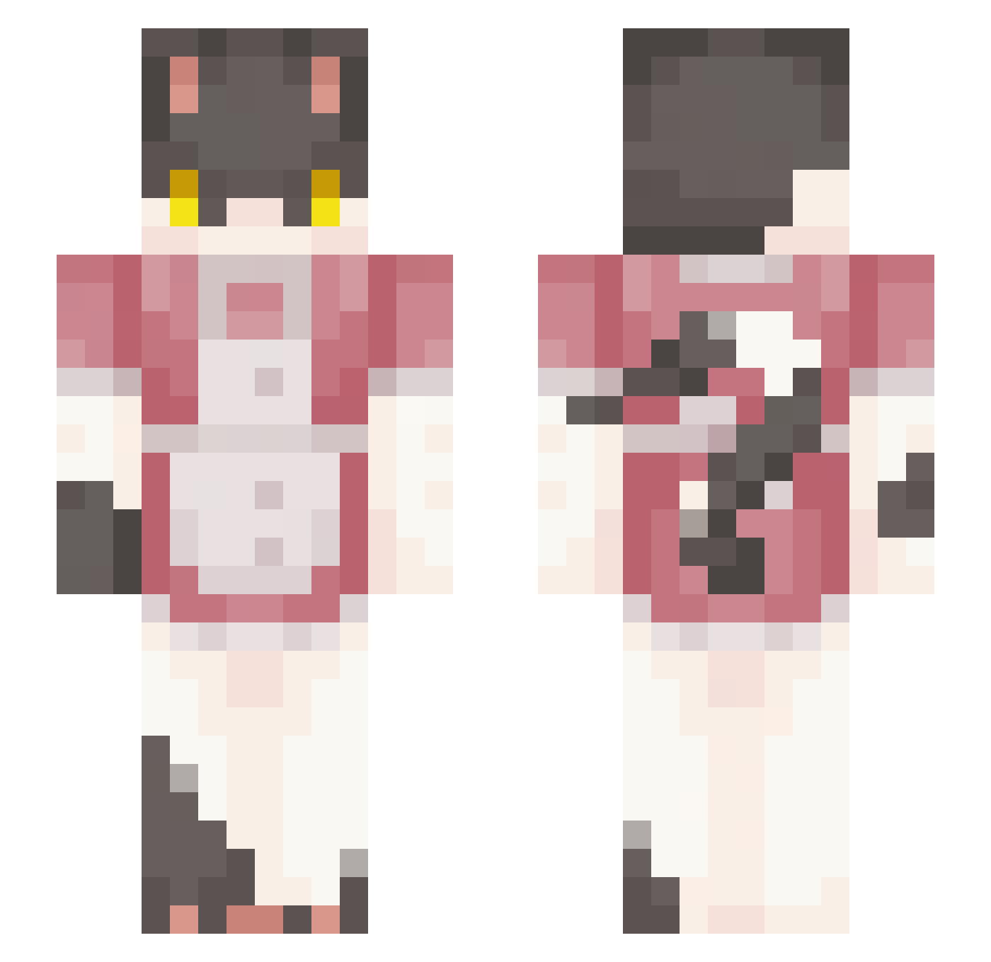 Foodstandcat Minecraft skin, front and back view