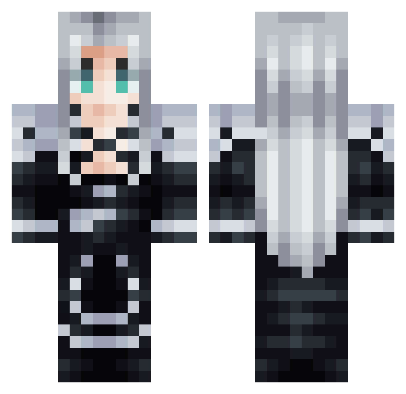 Soruzu Minecraft skin, front and back view