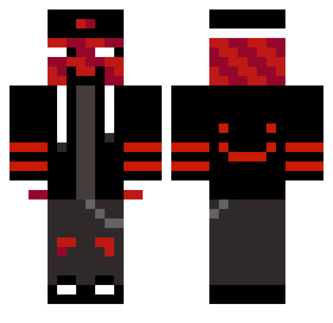 TwizzMan Minecraft skin, front and back view