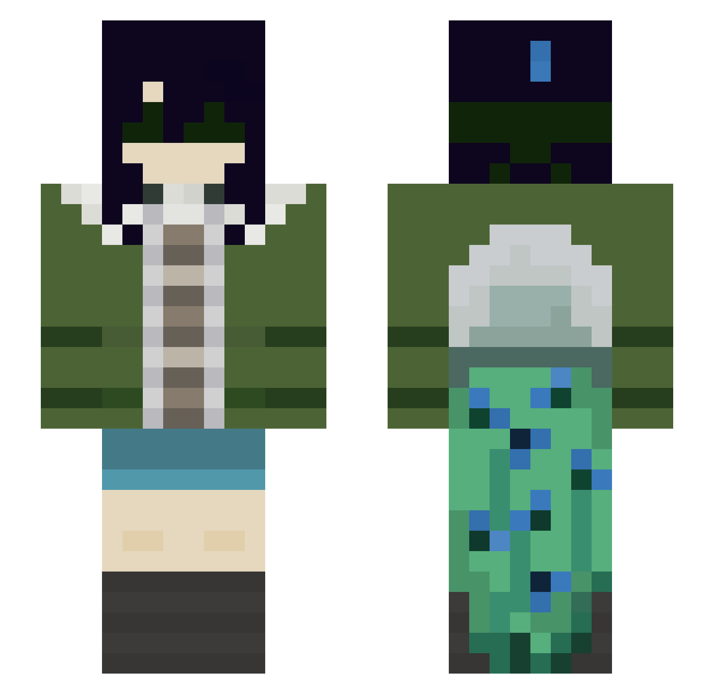 Bajert Minecraft skin, front and back view