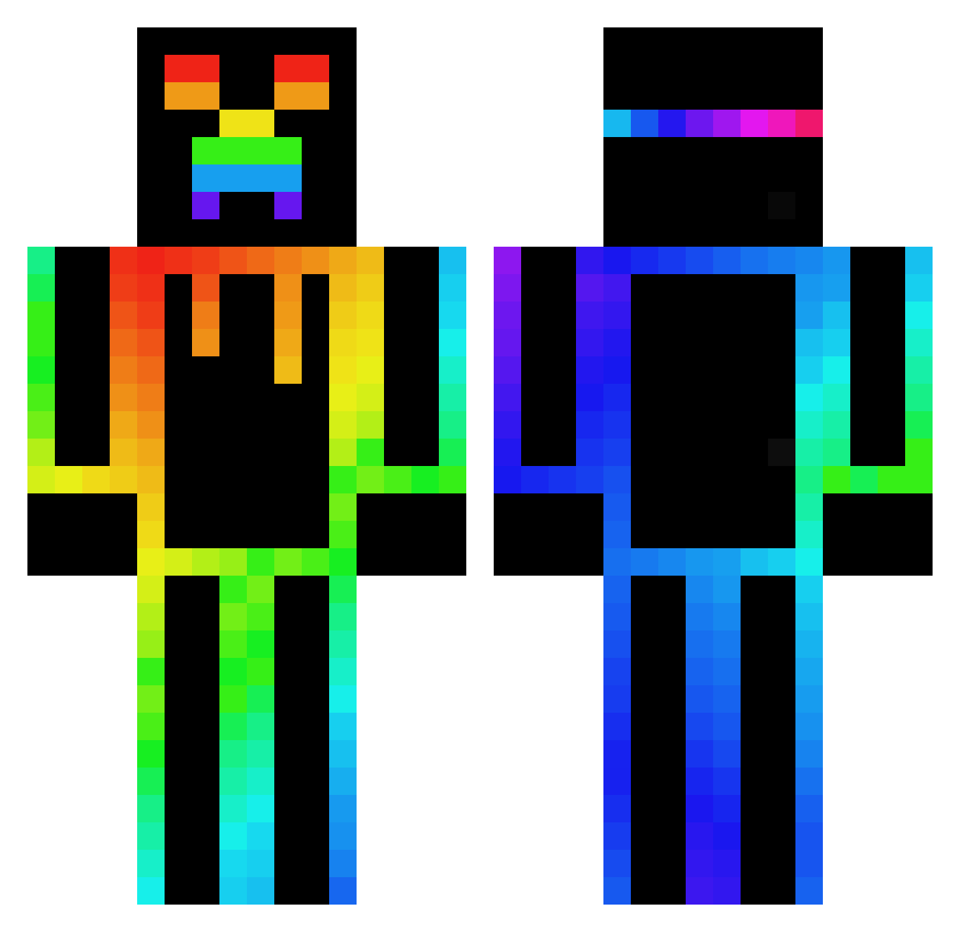zzz420 Minecraft skin, front and back view