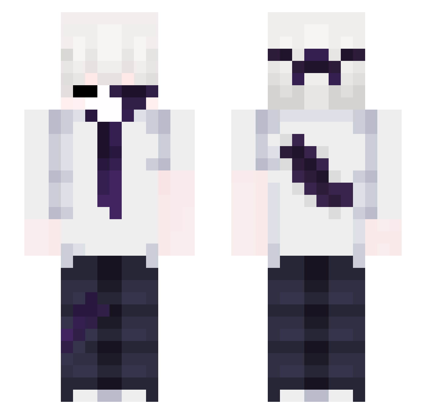 R3NNR Minecraft skin, front and back view