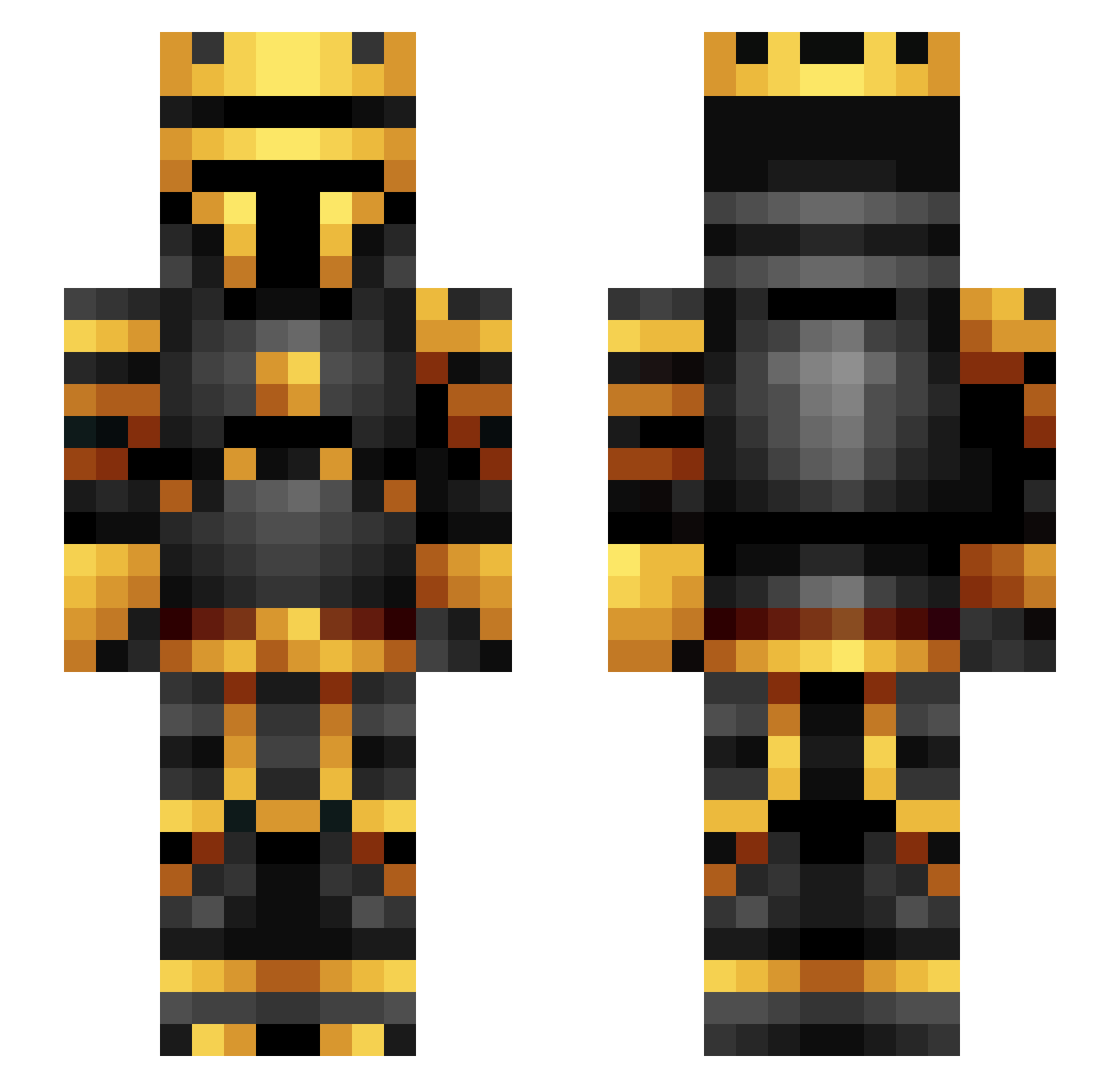wOlfsaurio Minecraft skin, front and back view