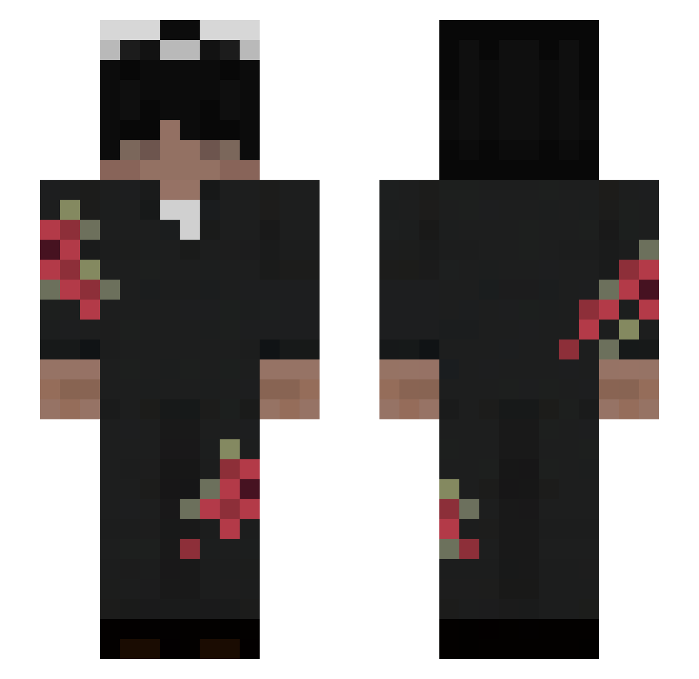 LrAndex Minecraft skin, front and back view