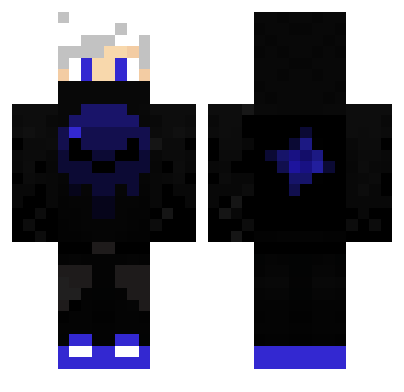 proszeNOKILL Minecraft skin, front and back view