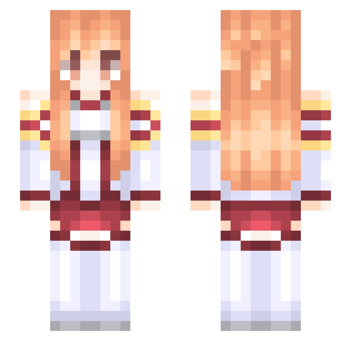 Deejamite Minecraft skin, front and back view