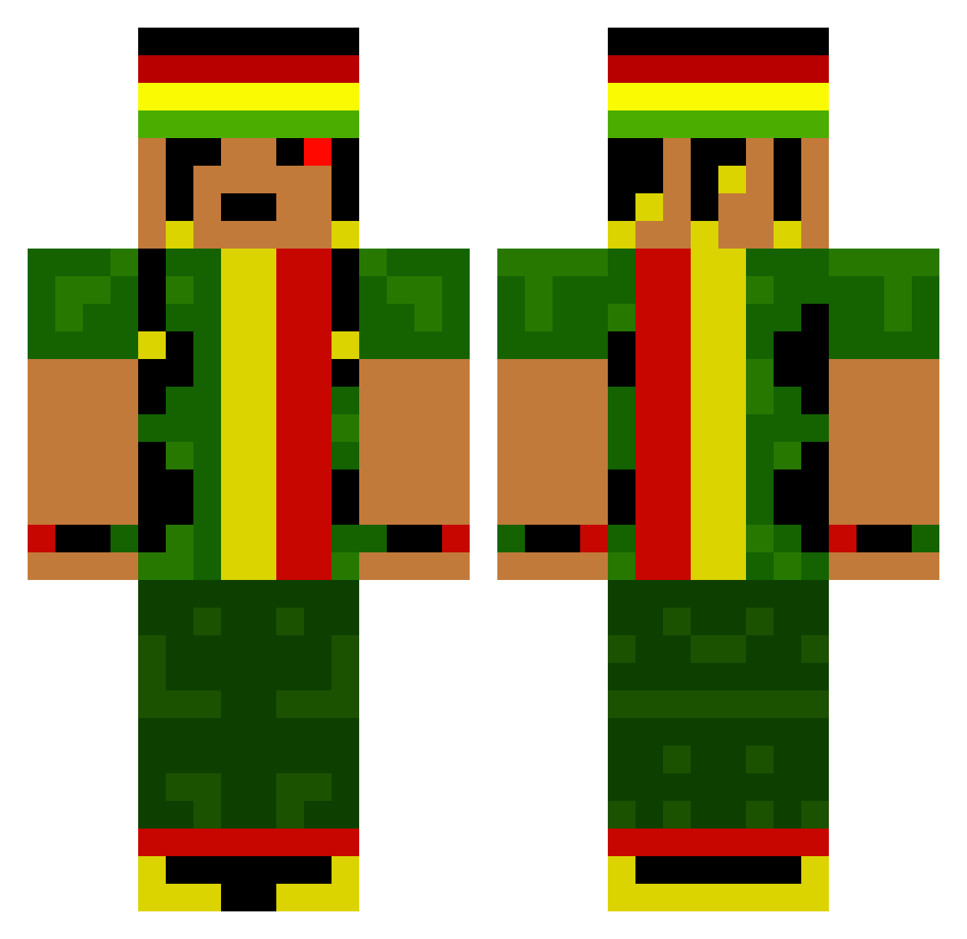 MrMish04 Minecraft skin, front and back view