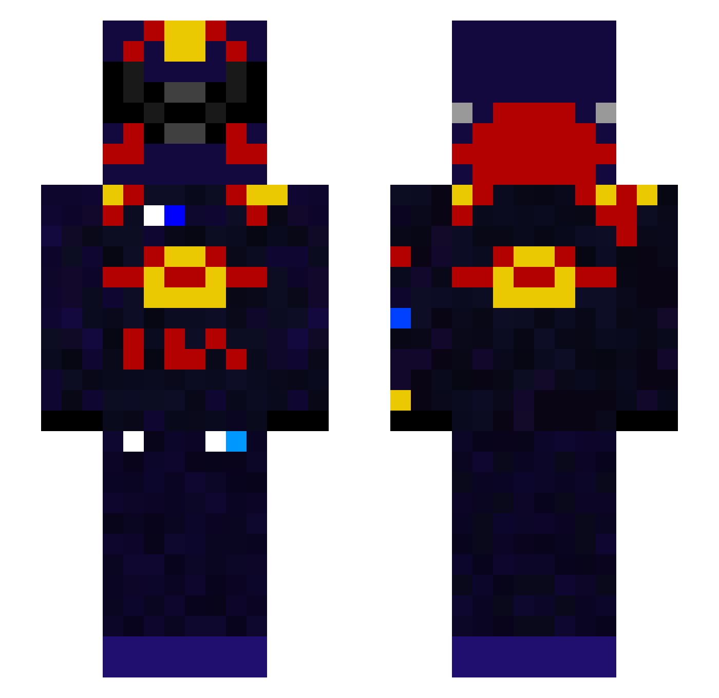 2tal Minecraft skin, front and back view