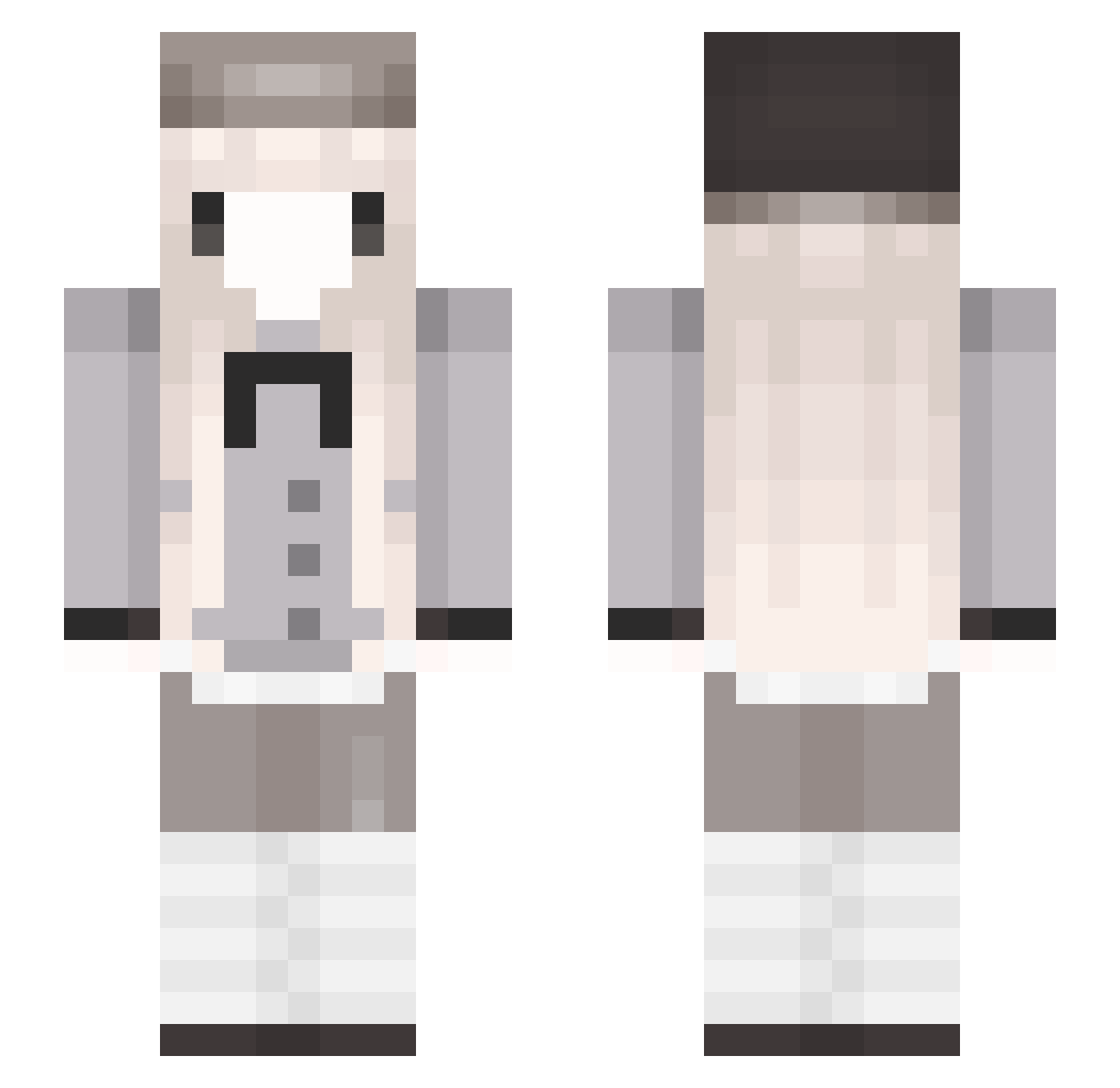 porslinn Minecraft skin, front and back view