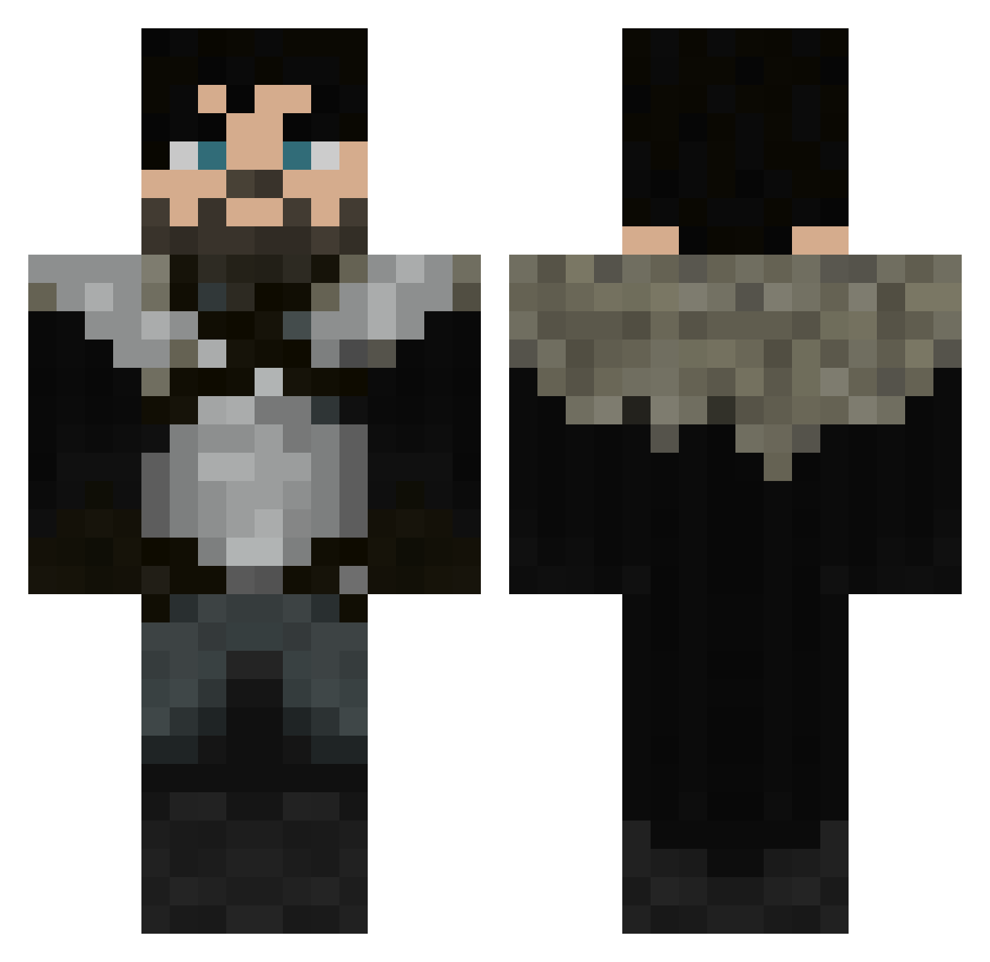 snowzera Minecraft skin, front and back view