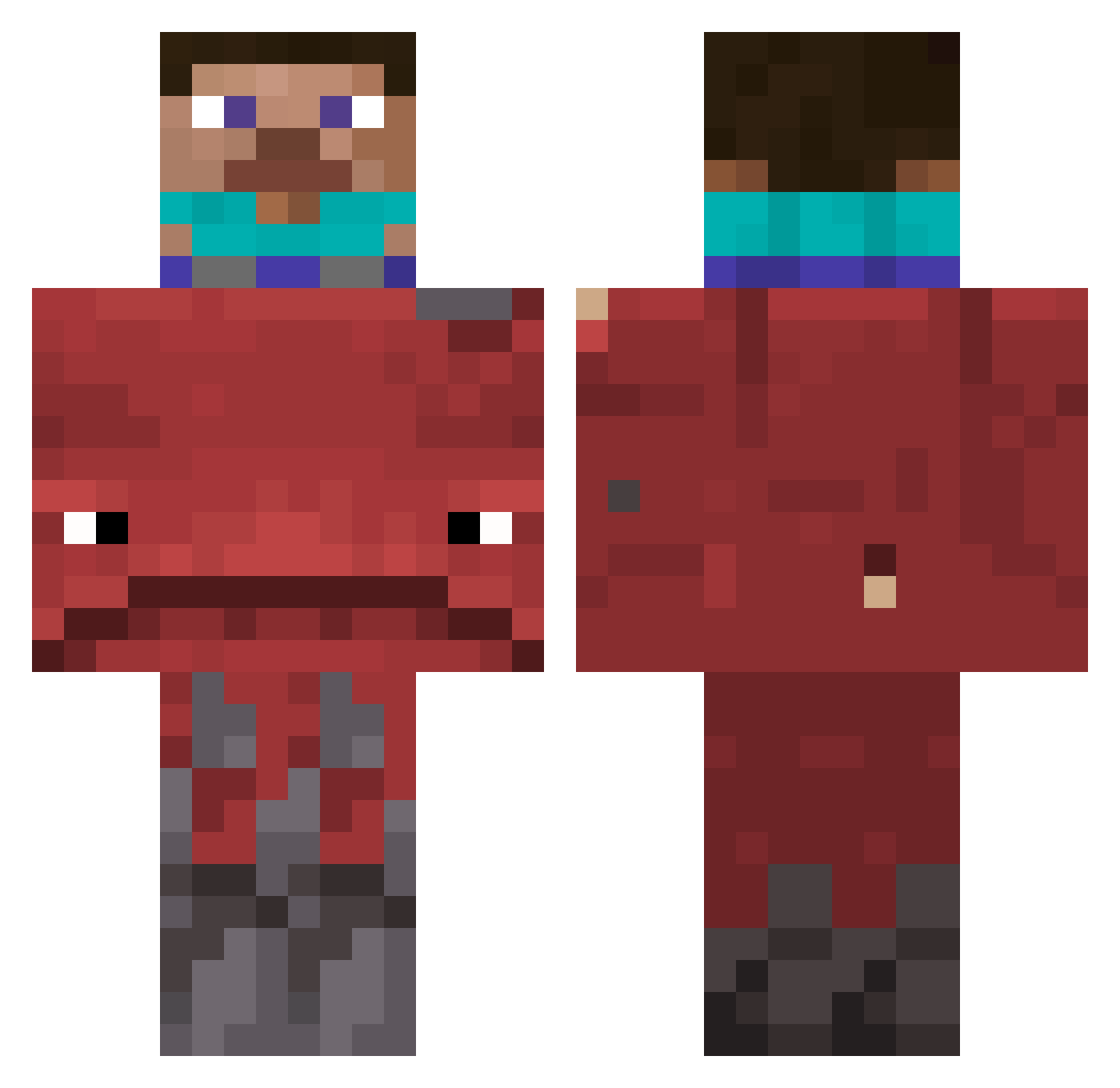 sima67bogg Minecraft skin, front and back view