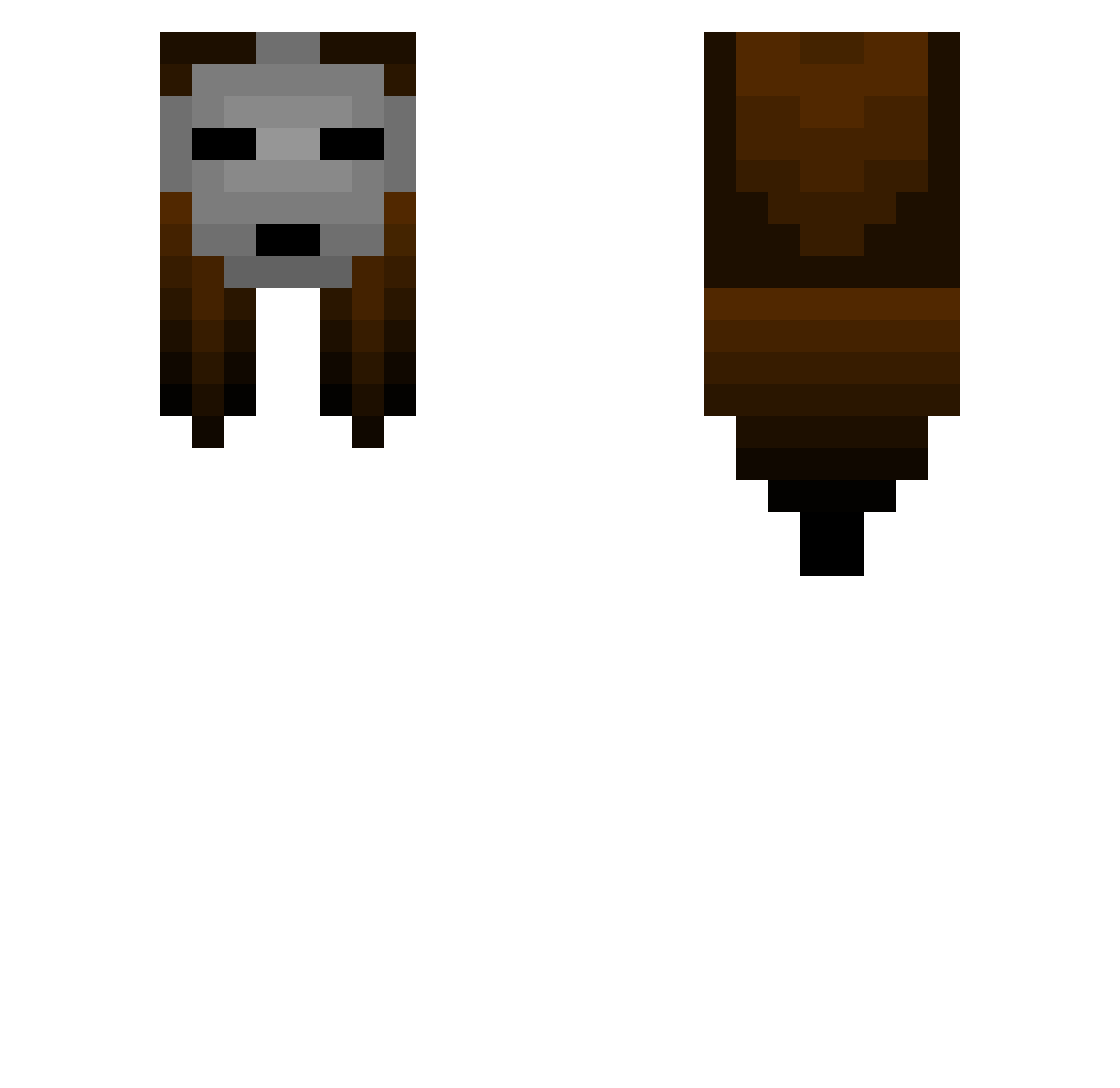 Rheynez Minecraft skin, front and back view