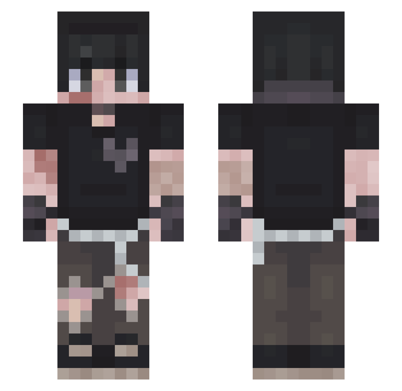 KalosYabei Minecraft skin, front and back view