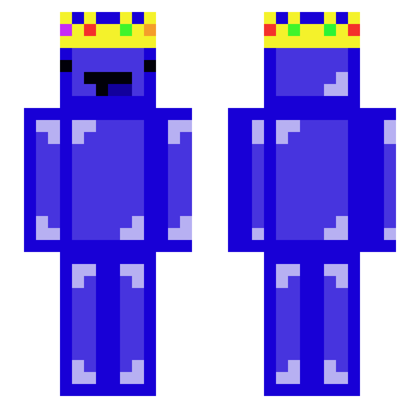 TheBrickBattler Minecraft skin, front and back view