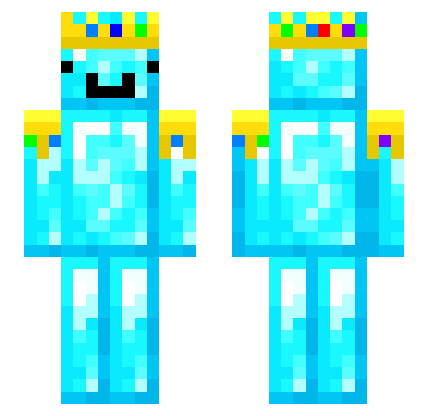 axeliribe Minecraft skin, front and back view