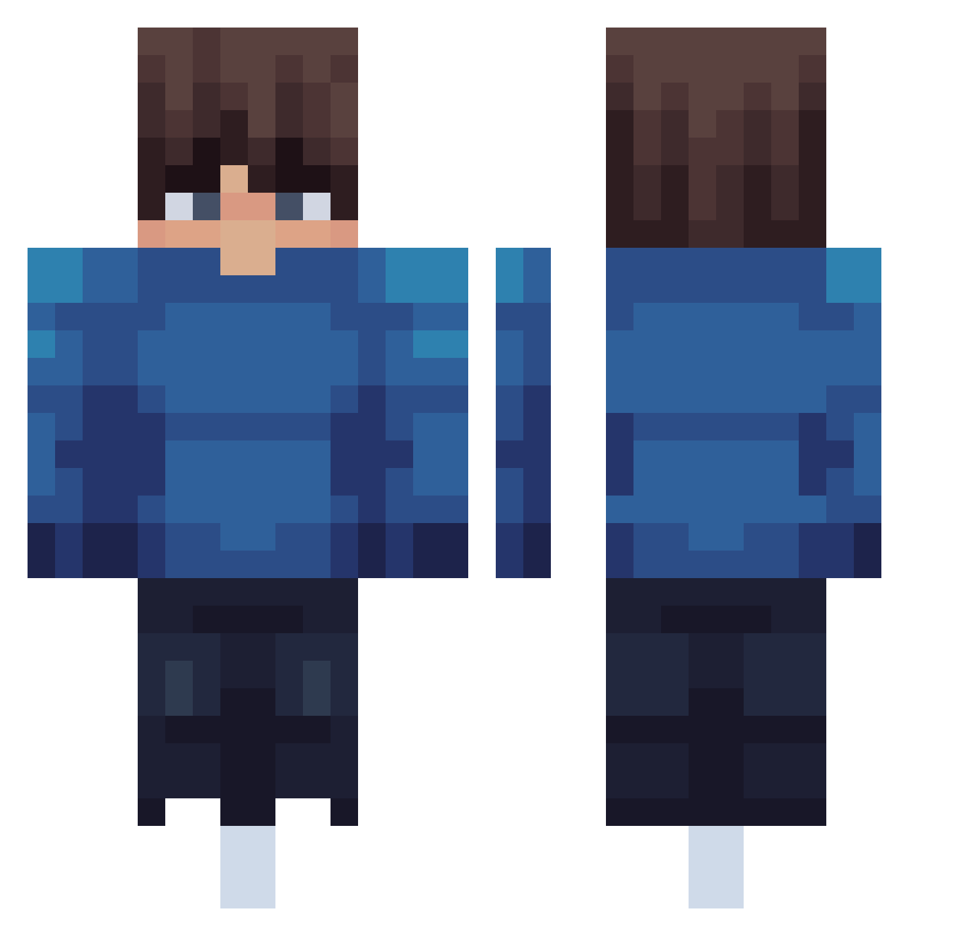 SkyGalaxy72 Minecraft skin, front and back view