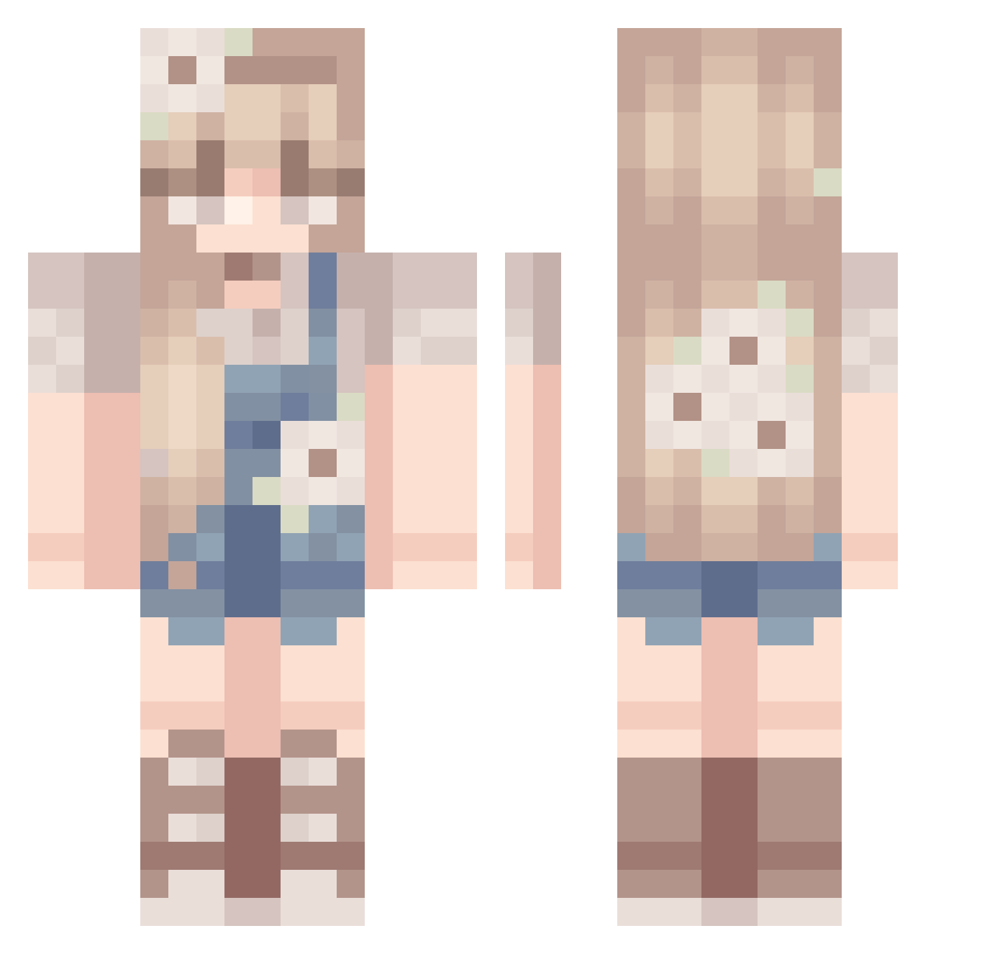 Sendiia Minecraft skin, front and back view