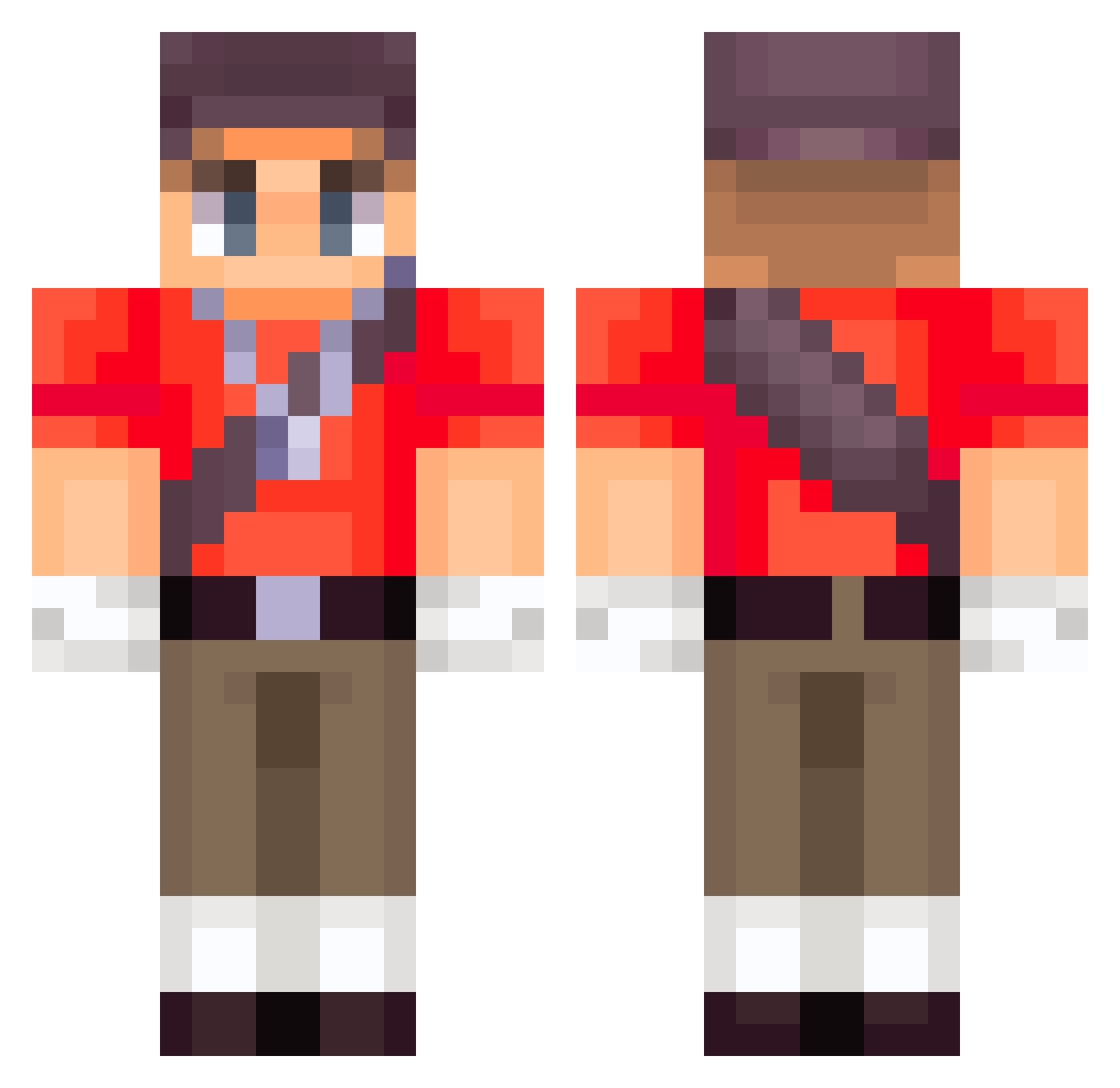Monztir Minecraft skin, front and back view