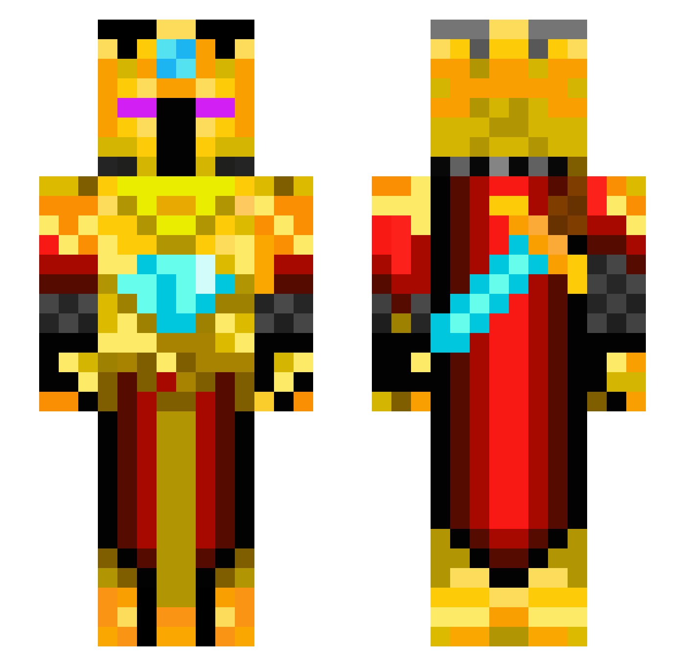 Final_Boss Minecraft skin, front and back view
