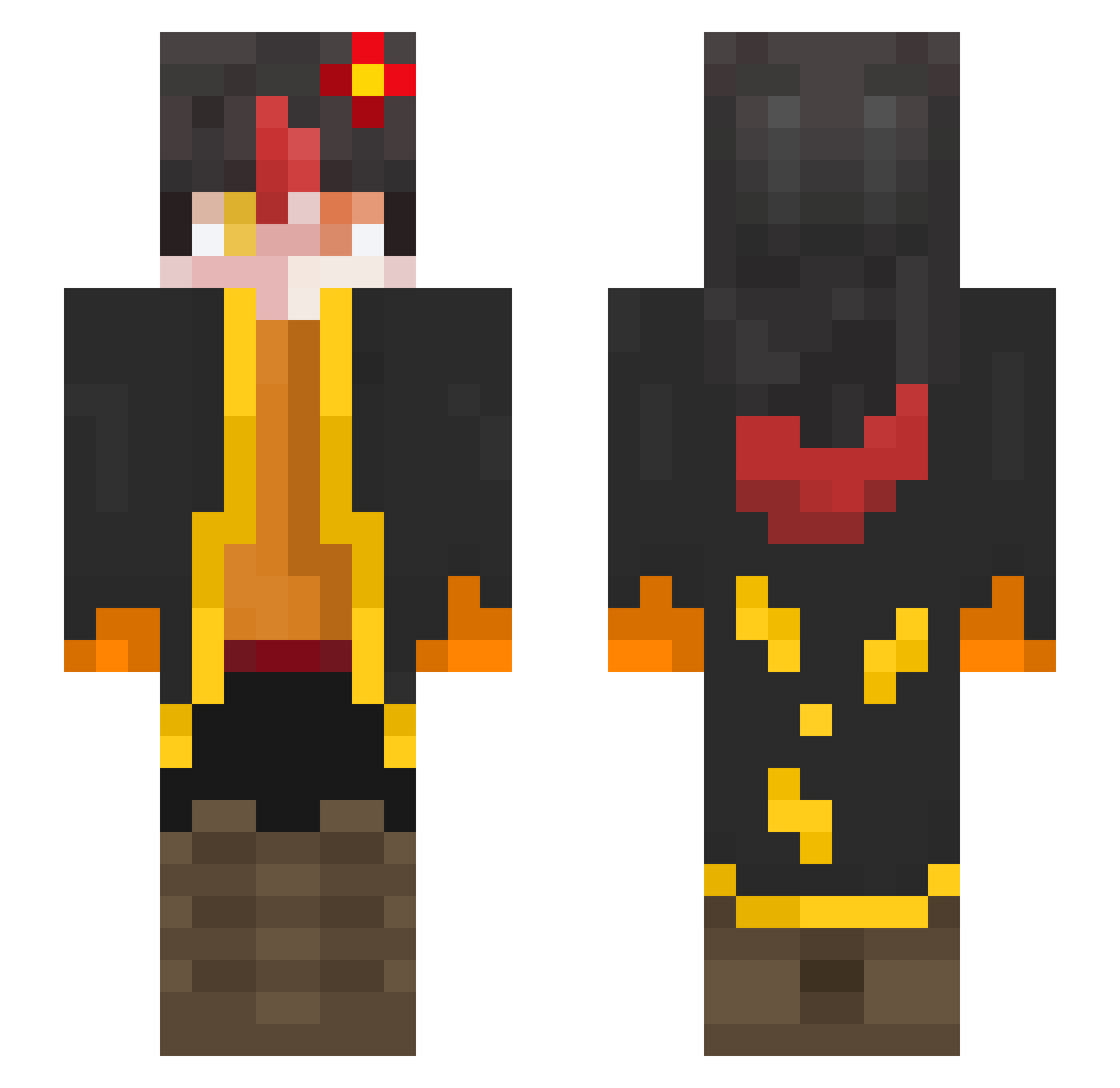 Flu_the_duck Minecraft skin, front and back view