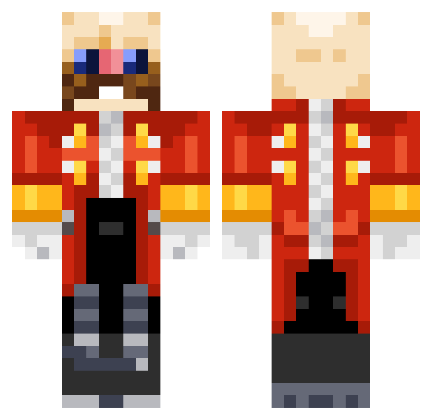 Conissocool Minecraft skin, front and back view