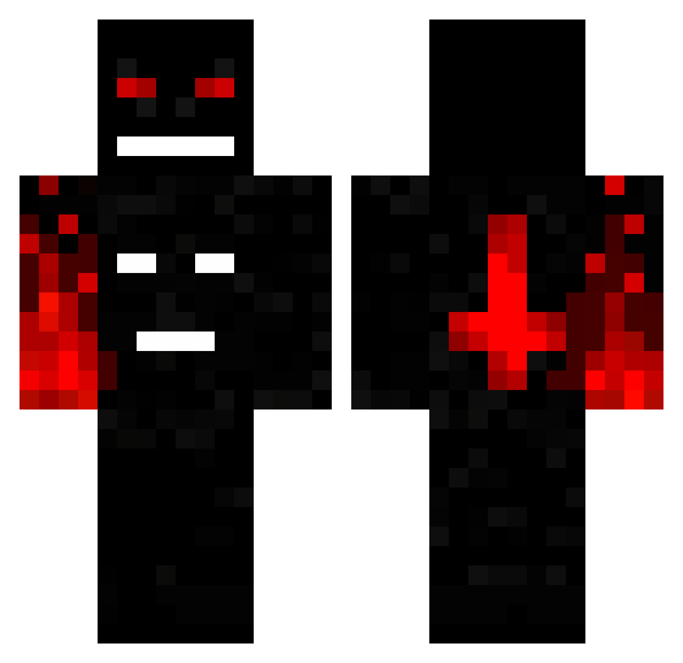 Immorale Minecraft skin, front and back view