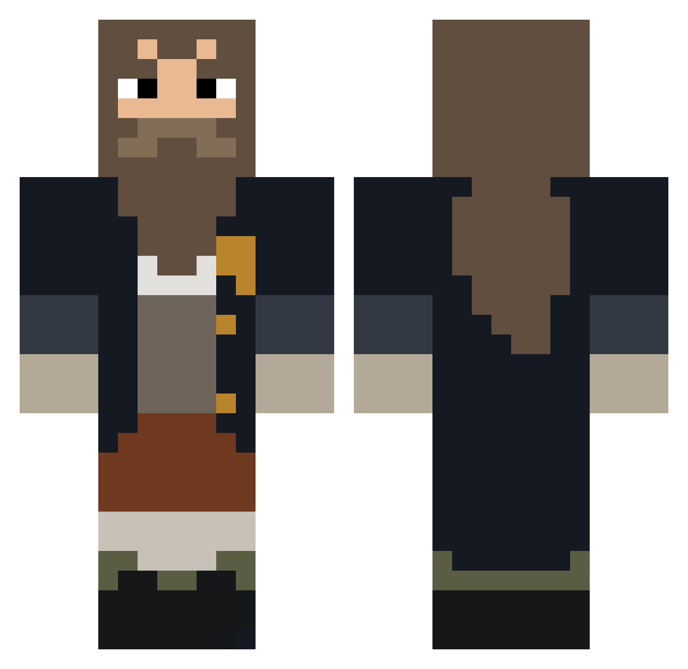 xH00TYx Minecraft skin, front and back view