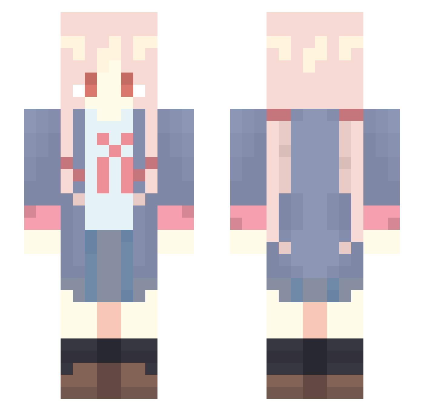 Mahirochan333 Minecraft skin, front and back view