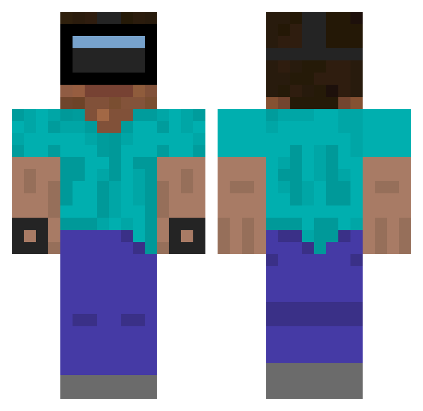 GamingZachary Minecraft skin, front and back view