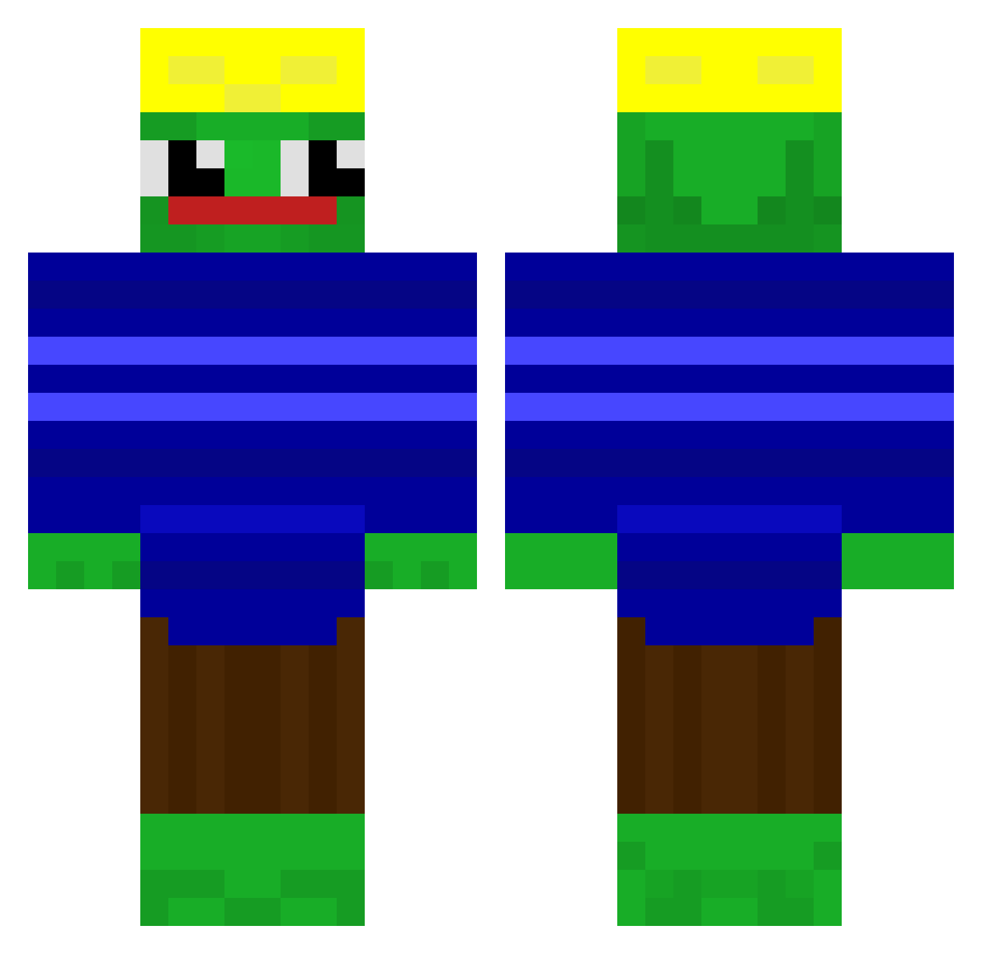 Semitonka Minecraft skin, front and back view
