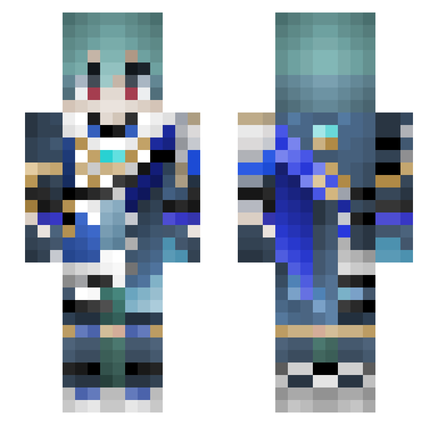 Adrex321 Minecraft skin, front and back view