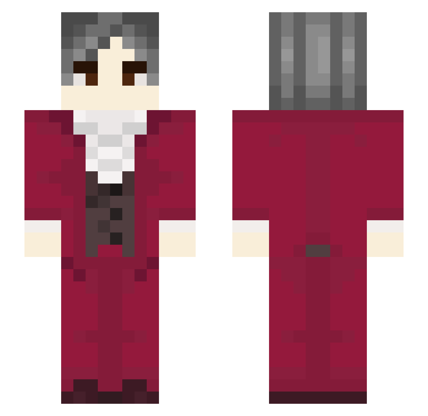 tordycat Minecraft skin, front and back view