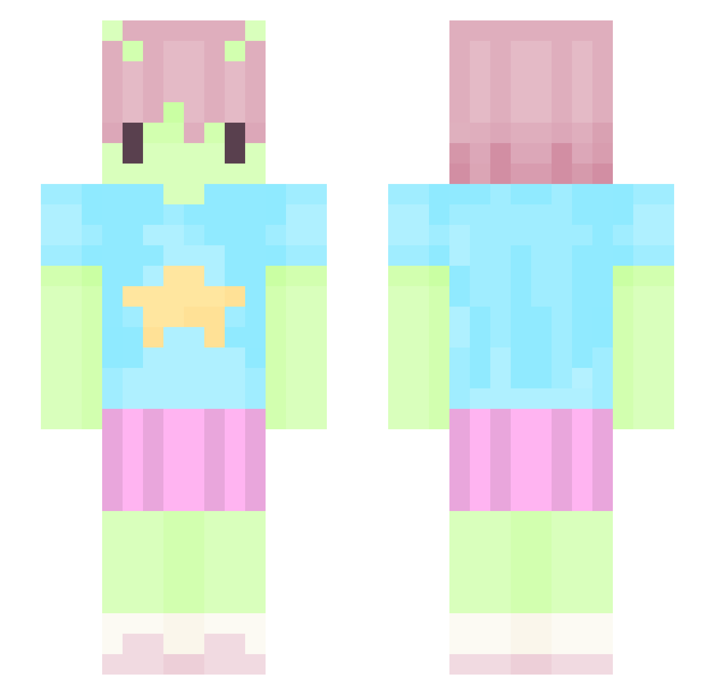 oSyre Minecraft skin, front and back view