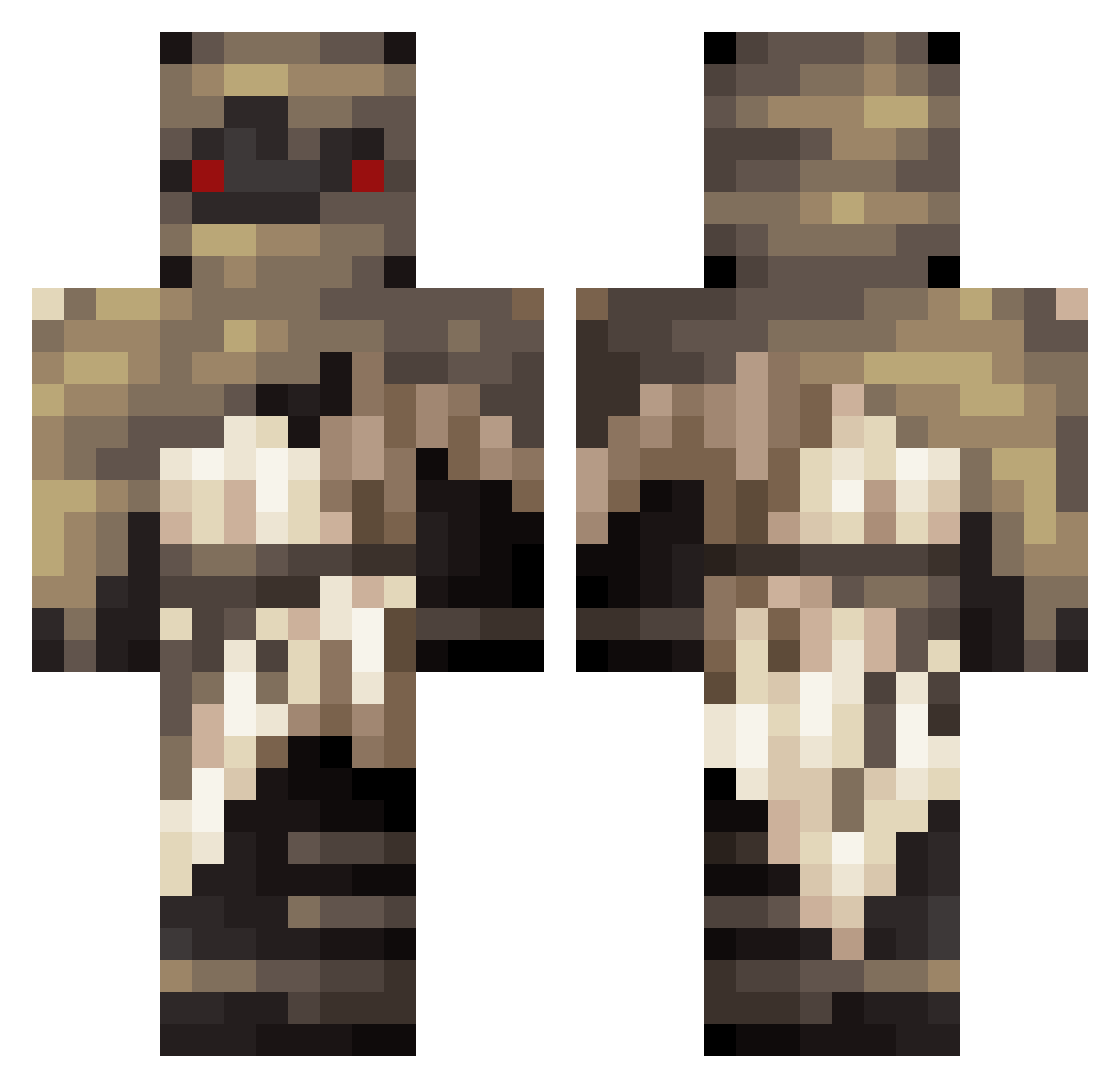 CharlesStrider Minecraft skin, front and back view