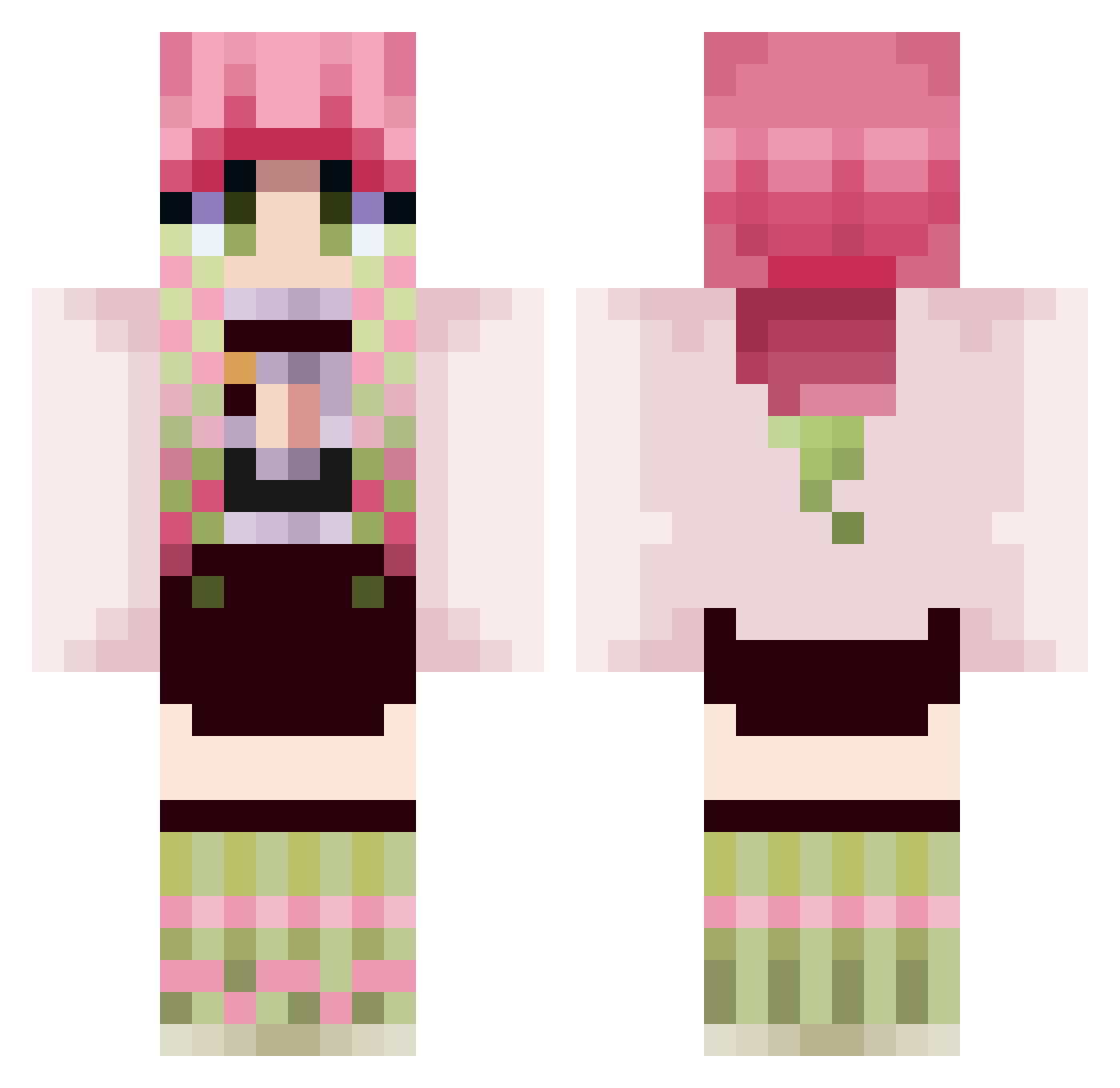 BINLON9 Minecraft skin, front and back view