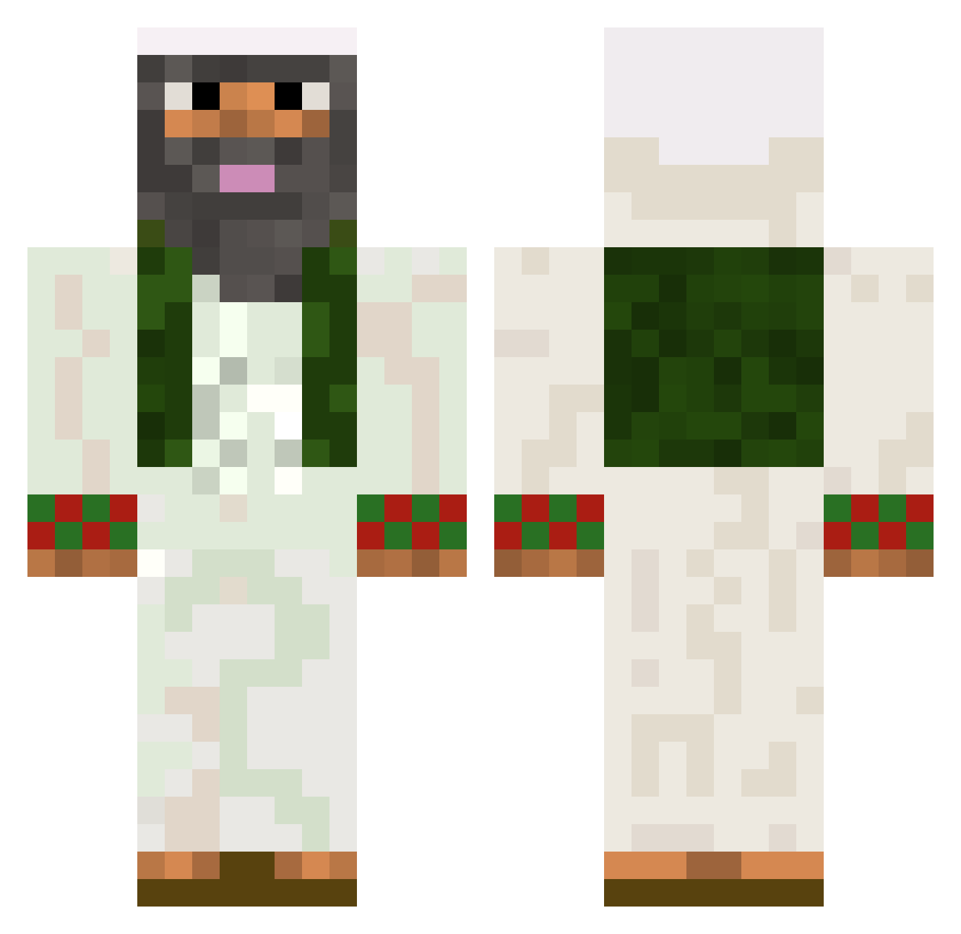 TramWay Minecraft skin, front and back view