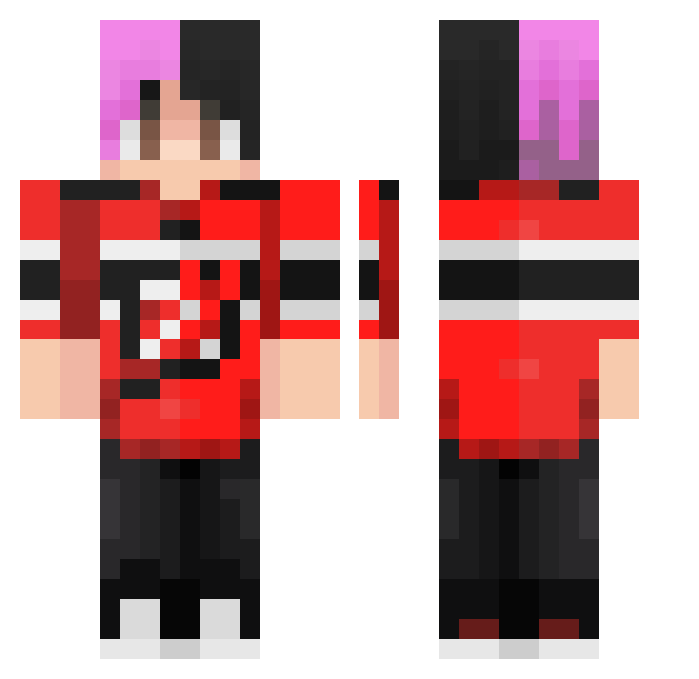 Jkn024 Minecraft skin, front and back view