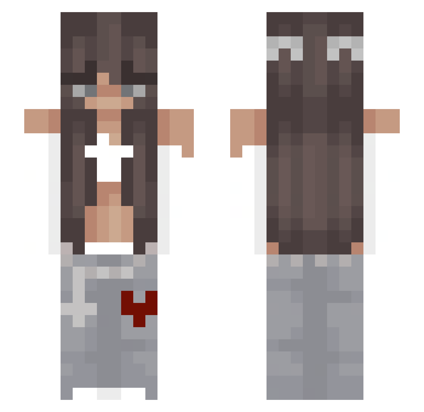 yasAlexZd Minecraft skin, front and back view