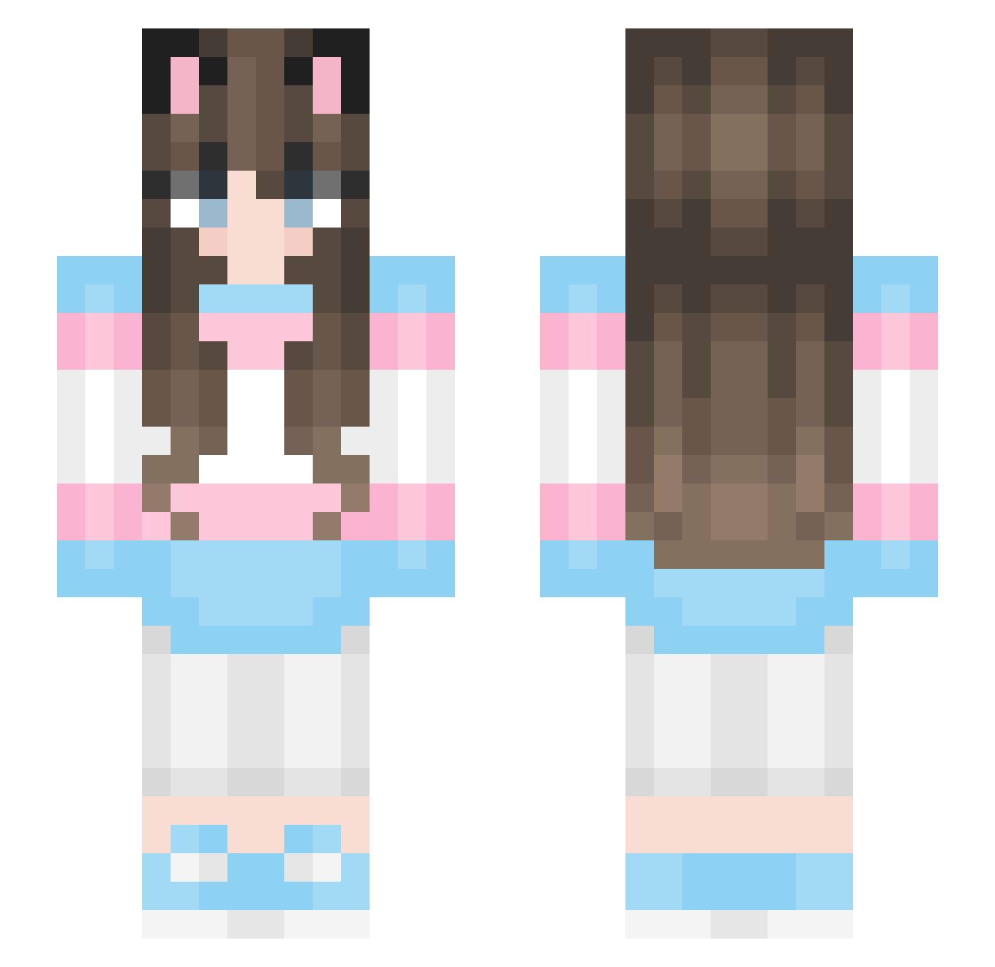 ainaracatgirl Minecraft skin, front and back view