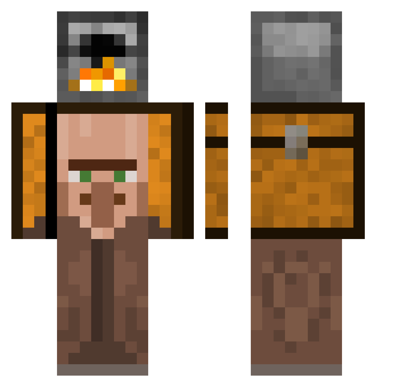 smilemouse Minecraft skin, front and back view