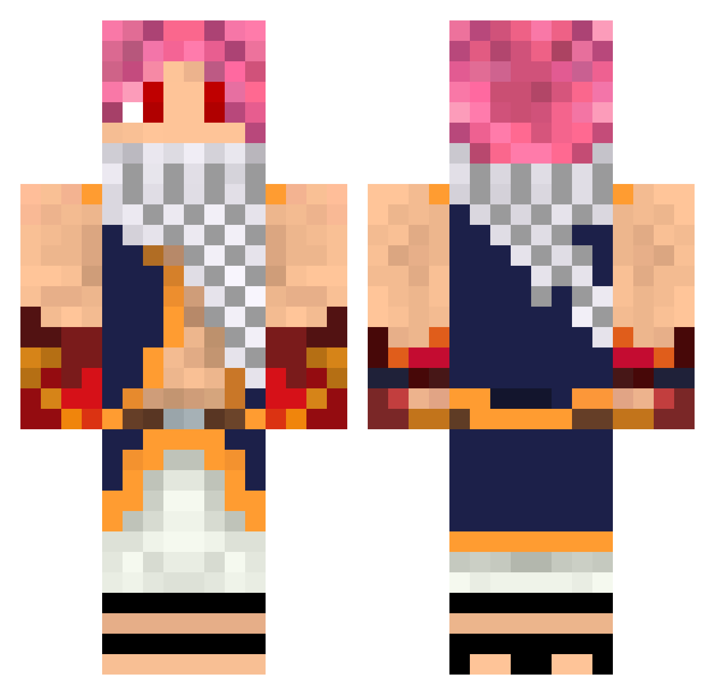 ouzo Minecraft skin, front and back view