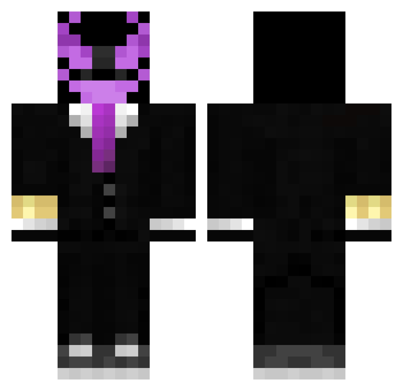 Ryayitoqq Minecraft skin, front and back view