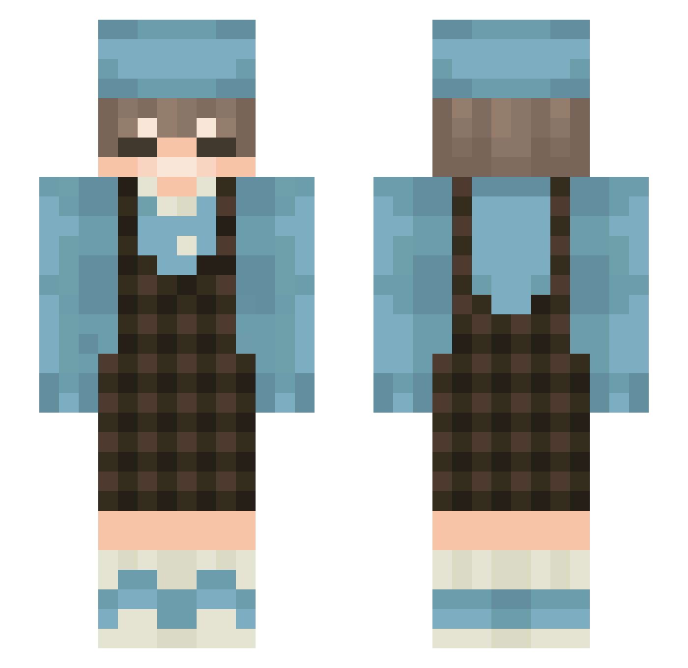 RipGfp3 Minecraft skin, front and back view