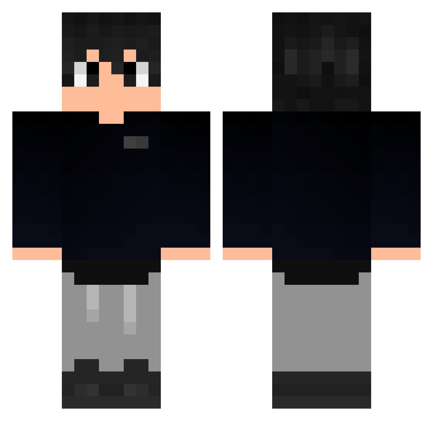 XitayBacks Minecraft skin, front and back view