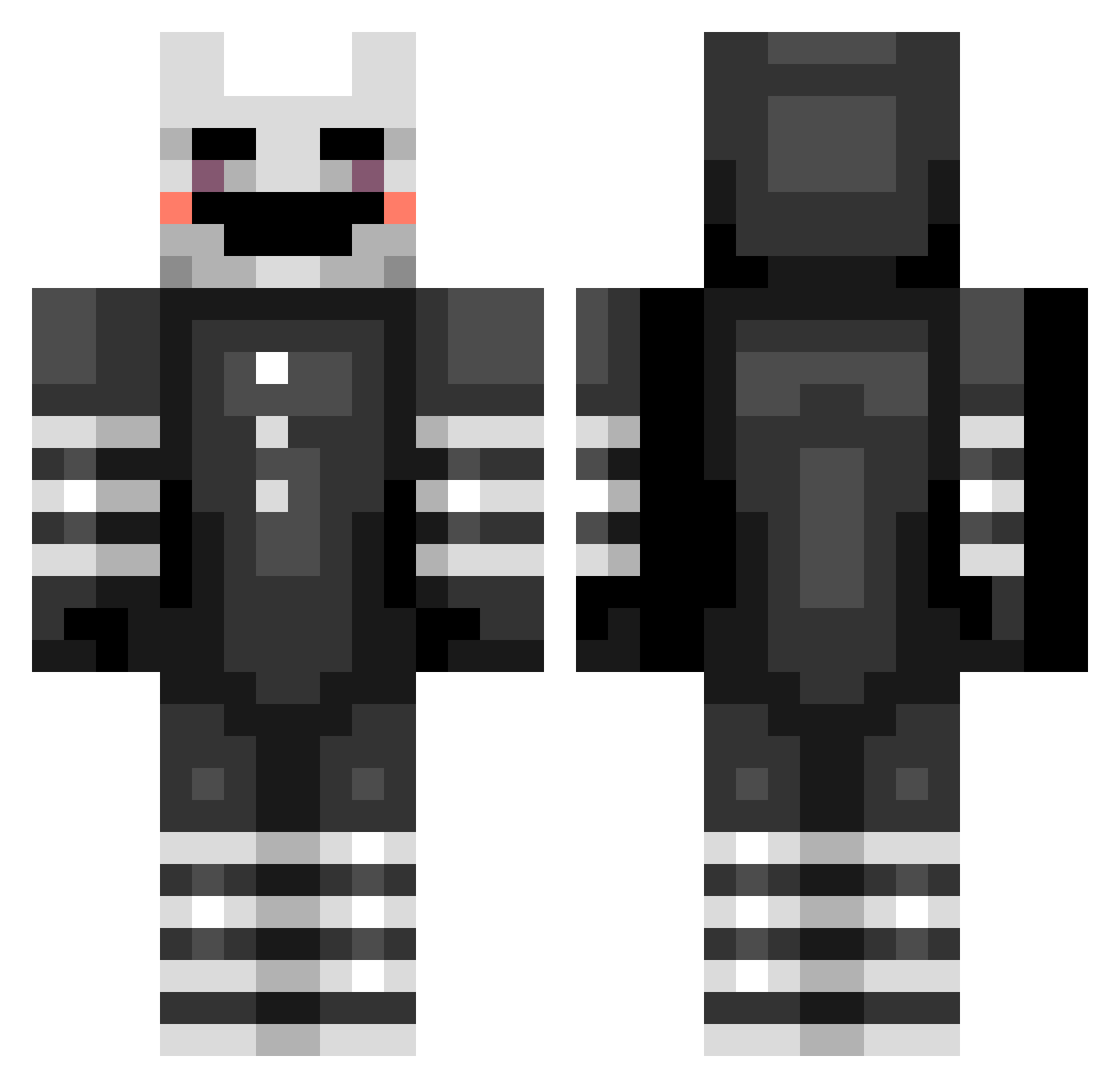 UpaZueko Minecraft skin, front and back view